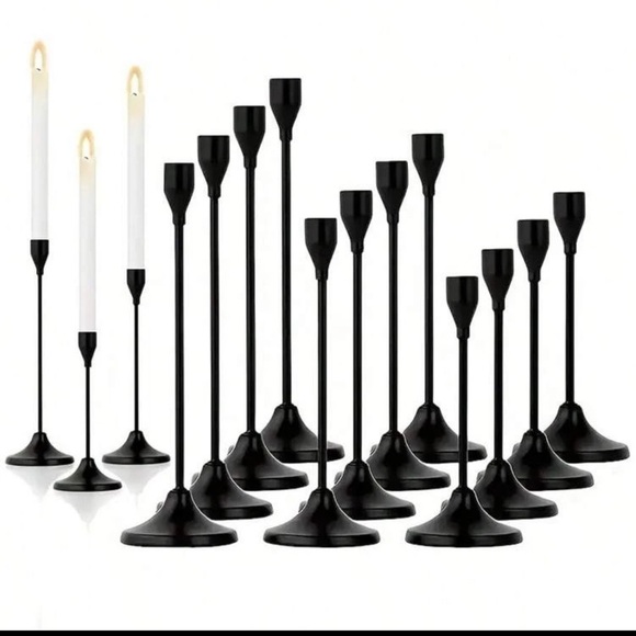 Other - Black Candle Holders Set 12 pieces